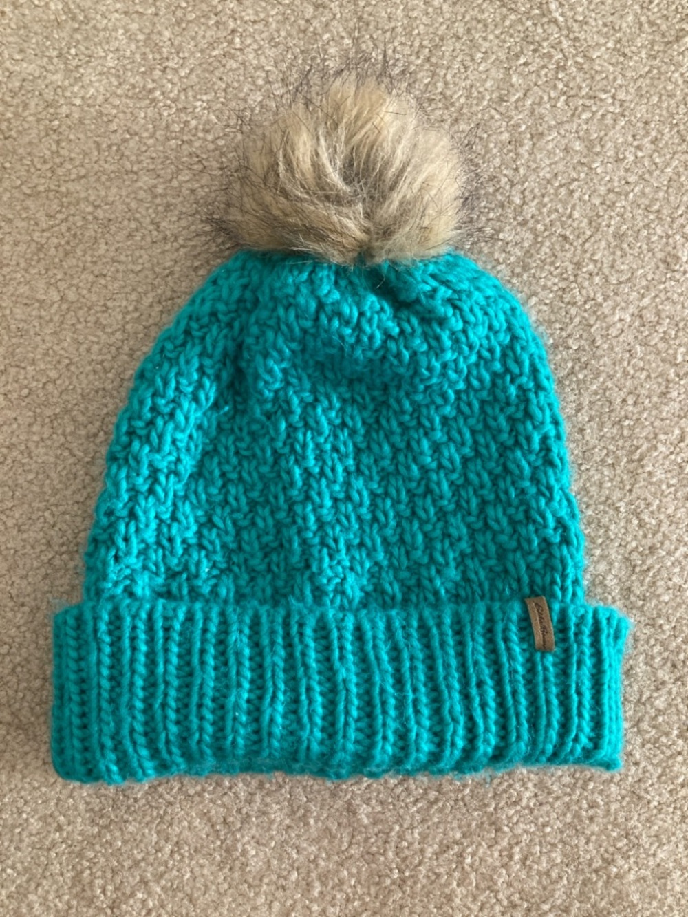 Eddie Bauer Women’s Teal Knit Pom-Pom Beanie
